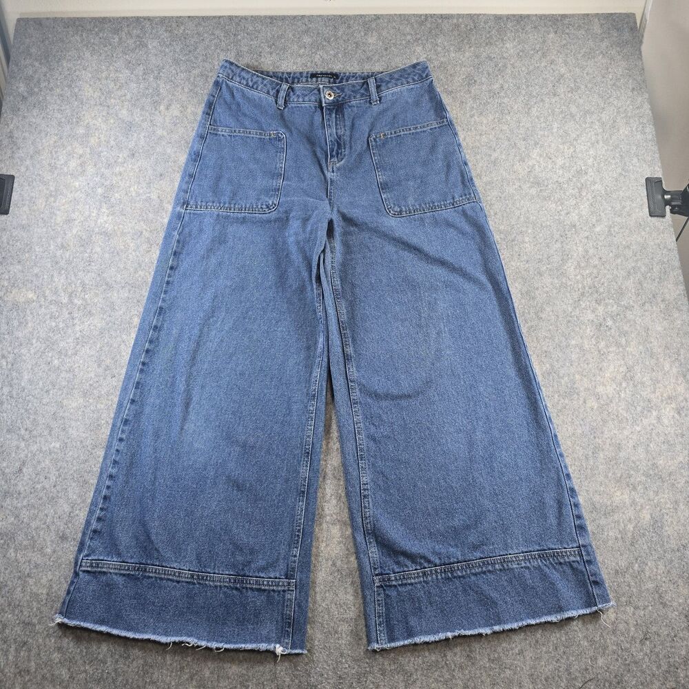 Trendyol 14" Wide Leg Jeans EU Size 38 US Size 12 Mid Rise Medium Wash Denim